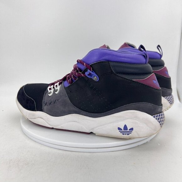 Adidas Fortitude Mid Men Size 11.5 G09439 Black Phantom Gray Nobcri Purple Shoes - Picture 7 of 14
